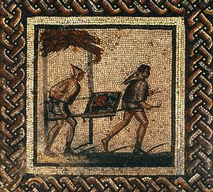 Transporting manure, from Saint-Roman-en-Gal